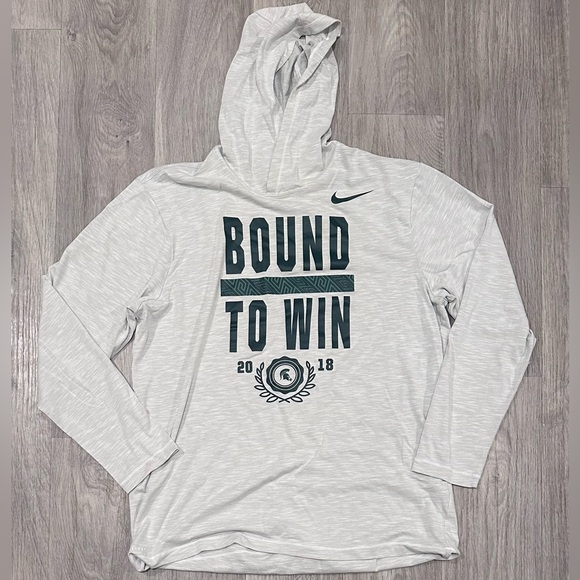 Nike Michigan State Basketball Bound To Win Hoodie Lightweight Sz Large - Picture 1 of 5